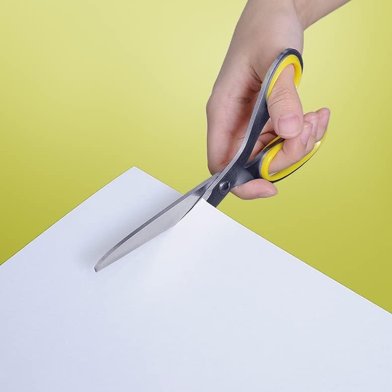 ALLEX\アレックス Japanese Office Scissors for Desk, Extra Large 7.8" All Purpose Scissors, Made in JAPAN, All Metal Sharp Japanese Stainless Steel Blade with Non-Slip Soft Ring, Yellow - Image 3